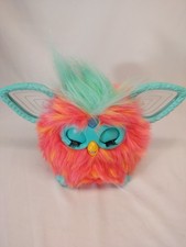 Interactive 2023 Furby Plushy Coral Teal Orange Fur / Turquoise. Tested And Work