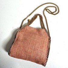 Borsa STELLA McCARTNEY Falabella Mini Waved Rafia - rosa mattone -...