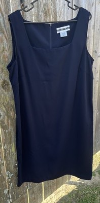Dana Kay Women Size 16W Navy Blue  Dress Knee Length Sleeveless Style# 11984