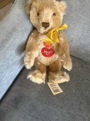 NWT  12.5  Steiff Music Teddy Mohair Artist Signed Music Box Bear 408458