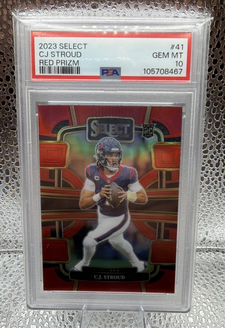 2023 Select - CJ Stroud RC Red Prizm /99 #41 PSA 10 Color Match Houston Texans