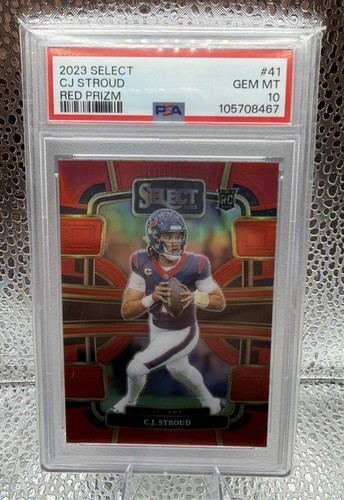 2023 Select - CJ Stroud RC Red Prizm /99 #41 PSA 10 Color Match Houston Texans