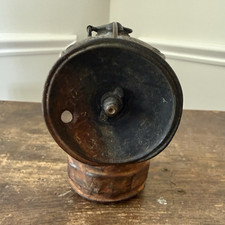 Antique Brass Auto-lite Carbide Miners Head Lamp - Universal Lamp Co. -patented