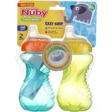Nuby Easy Grip Sippy Cup, 6m+, 10 oz, 2 Ct