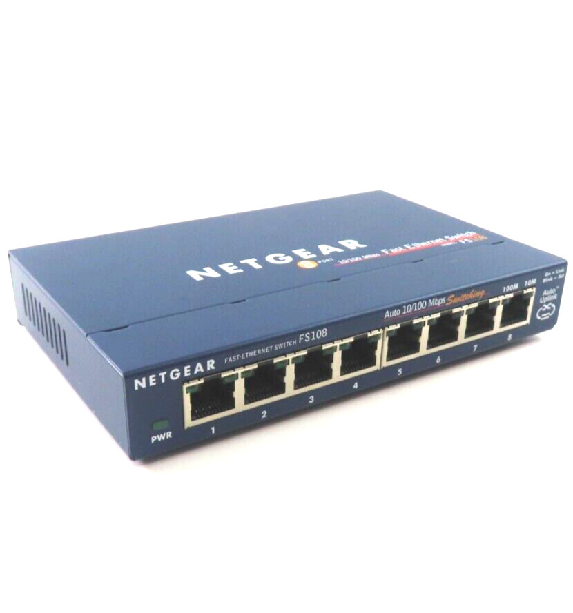 NetGear ProSafe FS108 V2 8 Port 10/100 Fast Ethernet Switch - FS108-V2