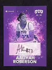 Aaliyah Roberson 2024-25 ONIT Women's Basketball /80 On-Card Autograph TCU