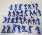 Vintage Marx Plastic 2.5" Light Dark Blue Army Western 31 Figure Lot 1960's 70's