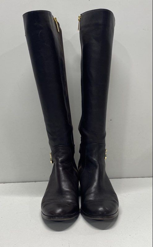 Michael Kors Black Solid Knee High Boot Women 7.5 - image 2