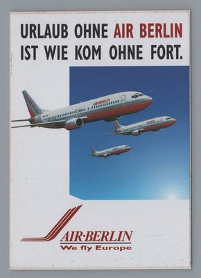 Air Berlin Airline Aufkleber Label Boeing 737 Vintage We Fly Europe Germany Urlaub