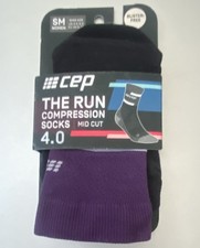 CEP The Run Compression Socks 4.0 Mid Cut Violet/Black Small Women Blister-Free