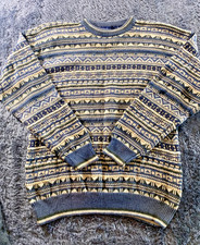 VTG Northern Isles Knit Sweater Mens XL Multicolor Fair Isle Crew Neck Pullover