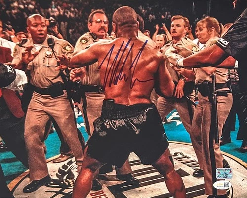 MIKE TYSON AUTOGRAPHED 11x14 PHOTO JSA & TYSON AUTHENTICATION COPS