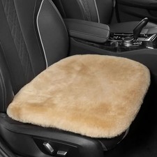 Genuine Sheepskin Car Seat Cushion Seat Covers Front Seat Cushion-1 Pc Khaki