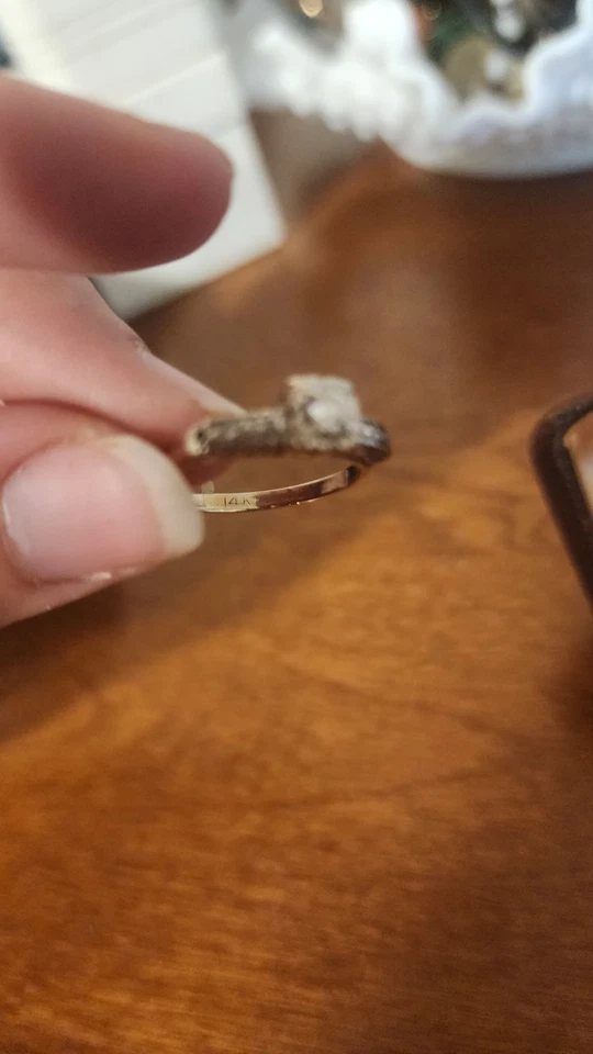 Conjunto de aliança de casamento vintage clássica ouro branco 12k - Imagem 4 de 4