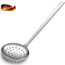 Edelstahl Kochl&ouml;ffel mit L&ouml;chern f&uuml;r Pasta und Fritteusen, rostfest, vielseitig