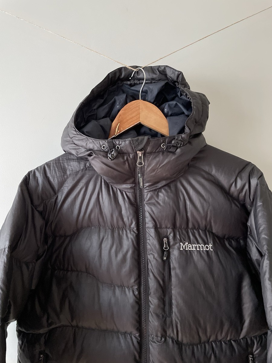 Marmot 800 Fill Down Jacket Hooded Black Size M Medium Outdoors