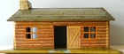 Vintage 1950s Marx Fort Dearborn stockade playset tin toy log cabin building