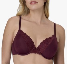 Maidenform Comfort Devotion Convertible Underwire Bra Full Coverage Wine Sz 36B