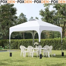 3 x 3(M) Pop Up Gazebo Foldable w/ Wheeled Carry Bag & 4 Weight Bags, White