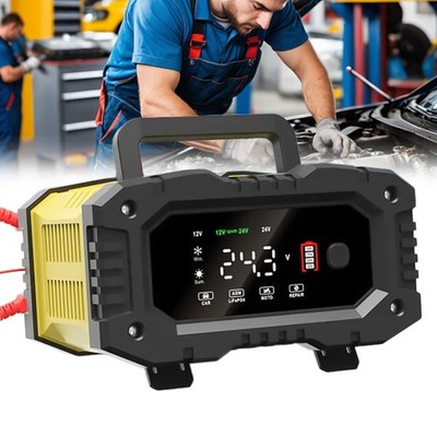 Autobatterie Ladegerät 12V 24V 10A KFZ Batterieladegerät Vollautomatisch Digital