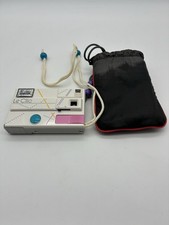Vtg Retro 1980s/1990s Le Clic White Camera, Made USA w/ Case - Broken Piece,read