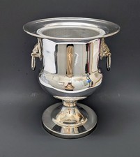 Vintage Silver-Plated Champagne Wine Ice Bucket Cooler Lion Handles Urn Vase