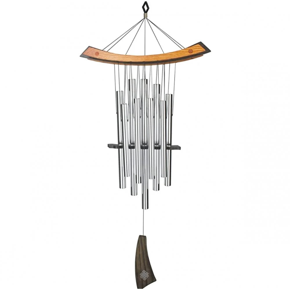 Healing Chime 34"" Heart Chakra Tuned Wind Chime - Silver