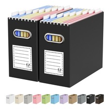 File Organizer Box, Portable Collapsible Cardboard File Folder Organizer with...