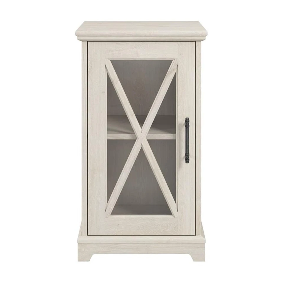 Bush Lennox Engineered Wood End Table with Storage in Linen White Oak - Image 3 of 4