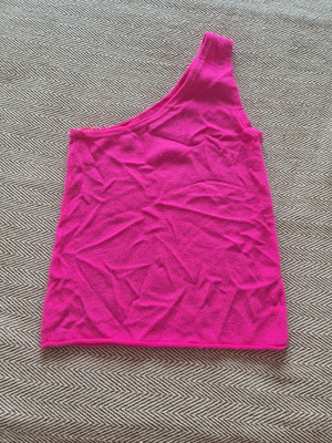 Pink One Shoulder Cashmere Top.