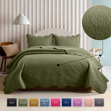 Oversized Bedspread Quilt Set Soft Reversible Coverlet Comforter Bedding Sets US