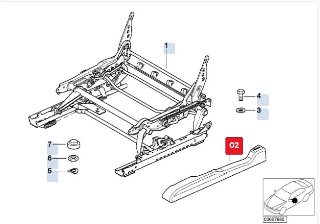Funda asiento derecho bmw e46 4 puertas original bmw 52108226432 Foto 3 de 4