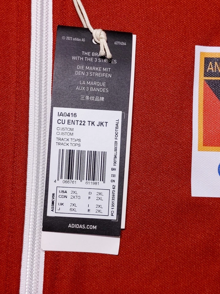 Chaqueta de Pista ADIDAS Antigua Barbuda 2024 Juegos Olímpicos Edición Equipo Roja XXL 2XL ~ Nueva Foto 2 de 4