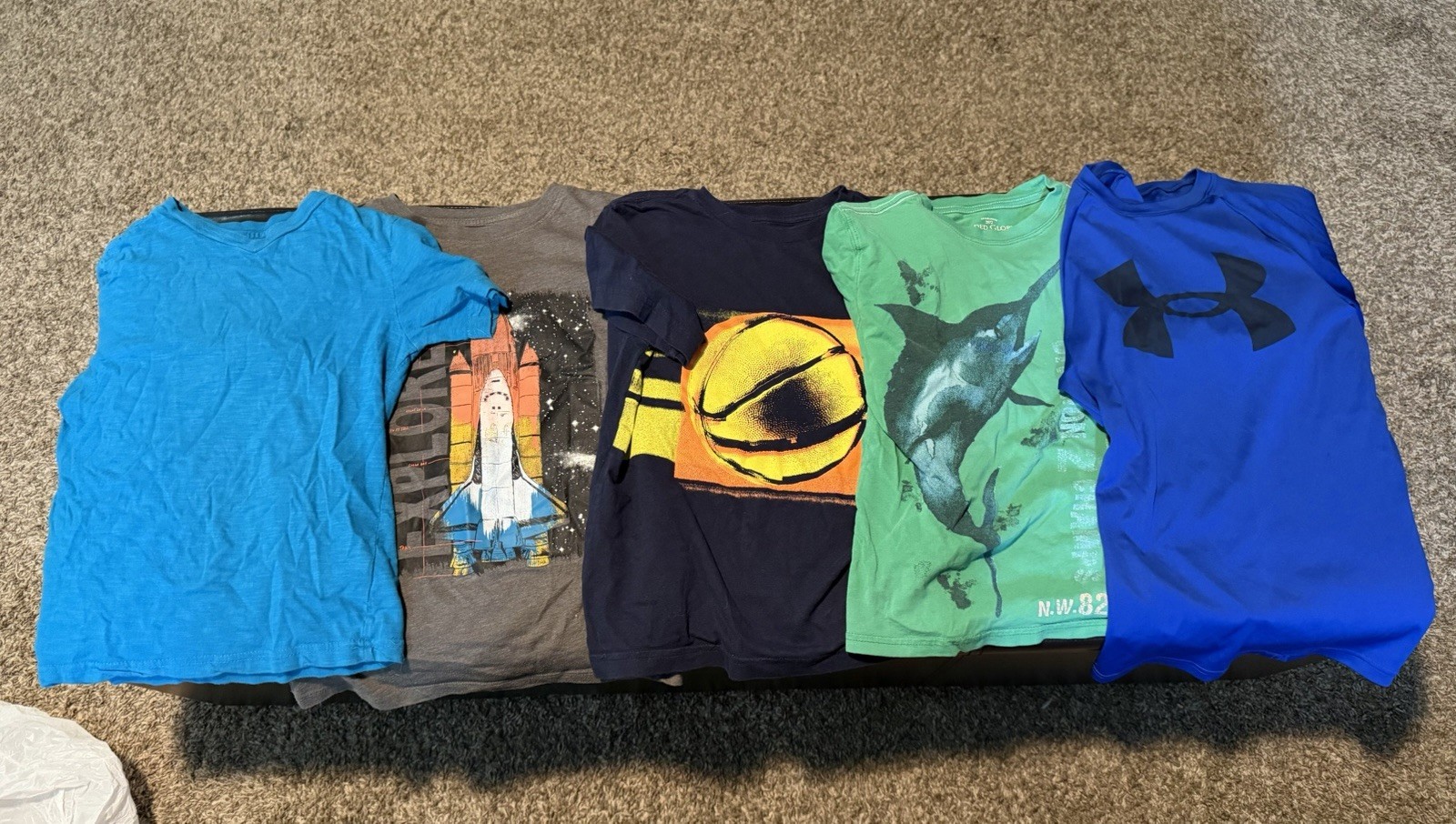 Boys Bundle Size 7/8 Or Medium Shirts Lot of 5 Various Brands and Colors