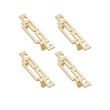 4 Pcs Art Decor Drawer Pulls Chinese Hollow Gold Zinc Alloy Cabinet Handles
