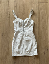 Guess Women's White Faux Leather Flirty Party Mini Dress Size Small 
