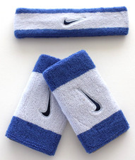 Nike Swoosh Headband  Wristbands Set Ghost/Comet Blue/Blue Void