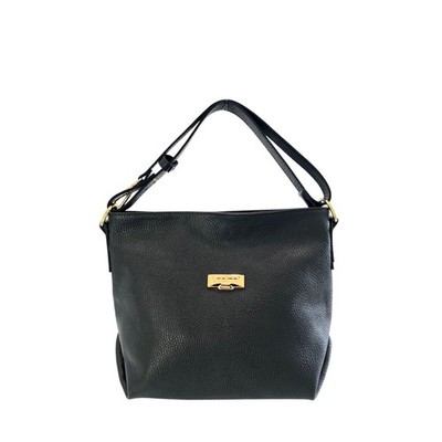 Baldinini Trend Black Leather Women Shoulder Bag 100% Authentic