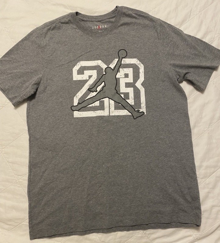 Jordan Heather Grey T 23 Jumpman Shirt Large EUC