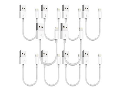 4XEM 10 Pack 1FT USB-A to Cable [White] - MFi Certified (4xusba8pin30cmw10pk)