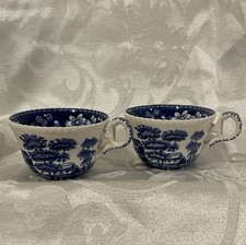 Spode Tea Cups (2), Blue Tower Pattern, NO Sa...