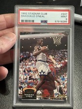 1992-93 Topps Stadium Club Shaquille O'Neal Rookie RC #247 Magic PSA 9