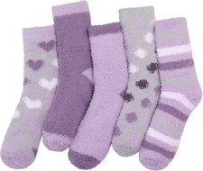 fauson Fuzzy Socks for Women - 5 Pairs Winter Slipper Socks for Women, Cozy Sock