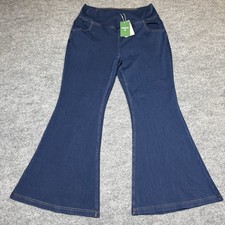Halara Flex Denim Wide Leg Pants XL Blue Athleisure Stretch Pull On Jeans NWT