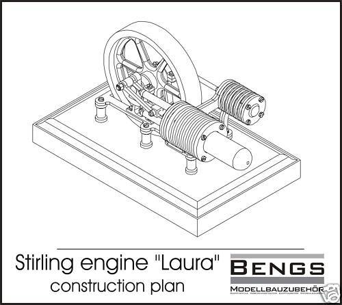 Motore Stirling ""Laura"" piani di costruzione modellazione - Foto 1 di 2