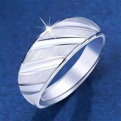 Pure Platinum 950 Band Men Gift Lucky 5mm Carved Twill Ring