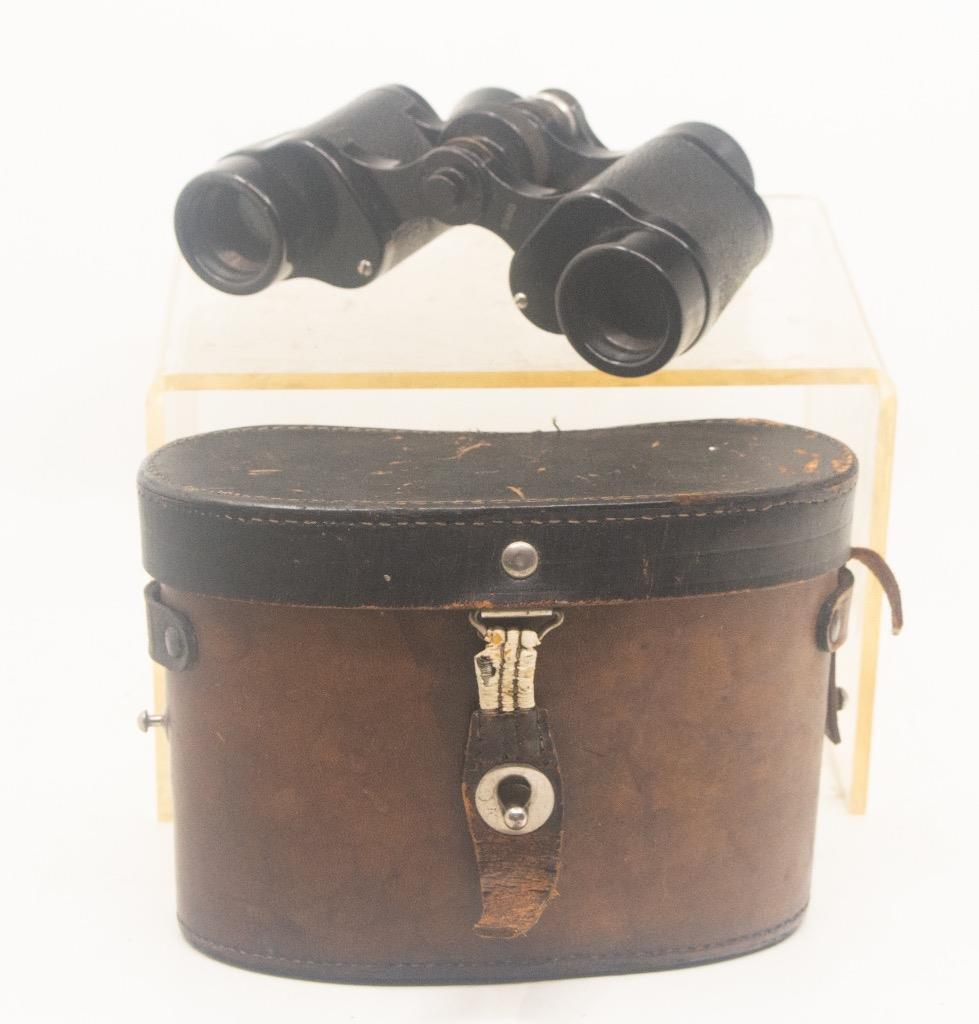 SCHUTZ CASSEL 6X24 BINOCULARS W/ORIGINAL LEATHER CASE 1919~1923 EX
