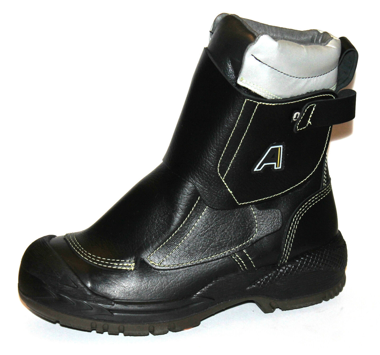 Details zu  Arbesko 653 Mens Gents UK 7.5 Black Leather Steel Toe Cap Safety Tall Work Boots Auf Lager