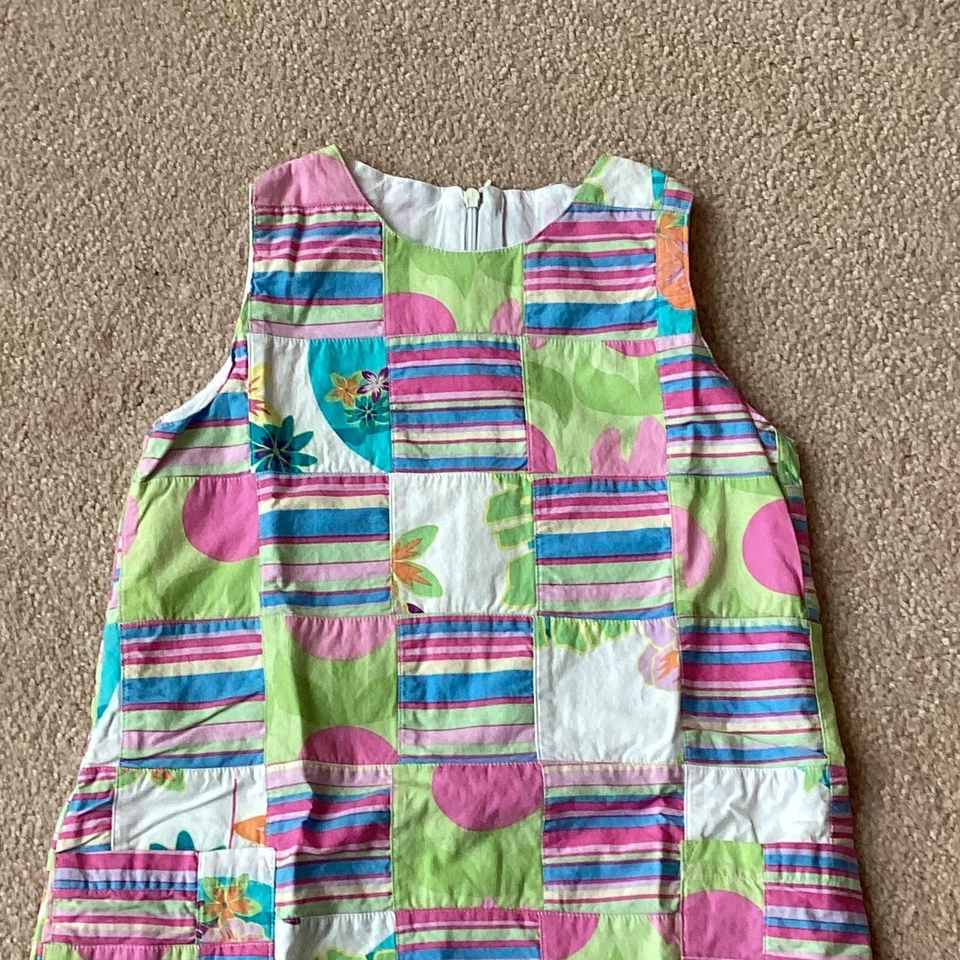 CORKYS KIDS GIRLS 6X SLEEVELESS SUNDRESS, POCKETS, LINED, BACK ZIP, MULTIPATTERN - Image 2 of 4