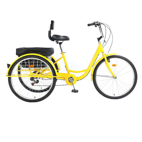 26 24"Adult Tricycle 7 Speed 3 Wheel Trike Bicycle Cruise w/